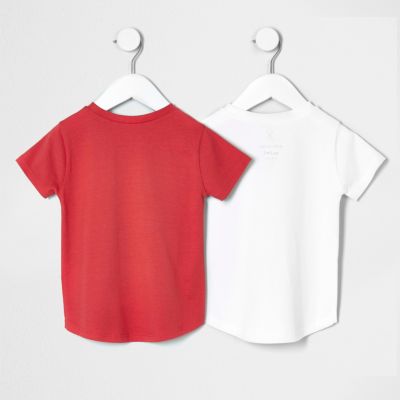 Mini boys red and white T-shirt multipack